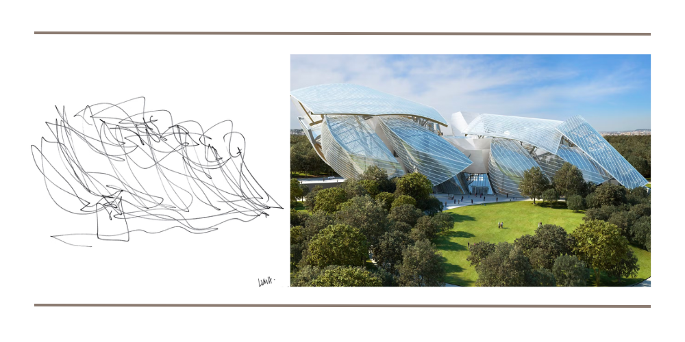 frank gehry louis vuitton sketch